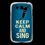 Coque Samsung Galaxy Grand Keep Calm and Sing Bleu