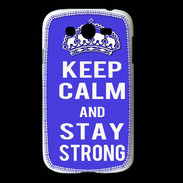 Coque Samsung Galaxy Grand Keep Calm and Stay strong Bleu
