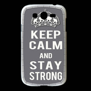 Coque Samsung Galaxy Grand Keep Calm and Stay strong Gris