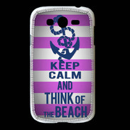 Coque Samsung Galaxy Grand Keep Calm and Think Beach Rose