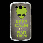 Coque Samsung Galaxy Grand Keep Calm and Wait Alien Gris