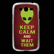 Coque Samsung Galaxy Grand Keep Calm and Wait Alien Rouge