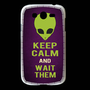 Coque Samsung Galaxy Grand Keep Calm and Wait Alien Violet