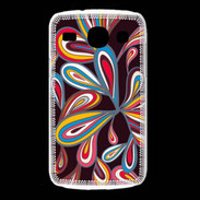 Coque Samsung Galaxy Core Flower power sur fond noir