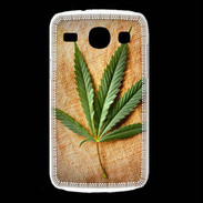 Coque Samsung Galaxy Core Feuille de cannabis sur toile beige