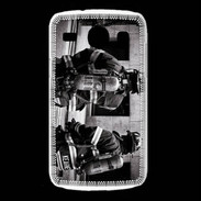 Coque Samsung Galaxy Core Pompiers en noir et blanc