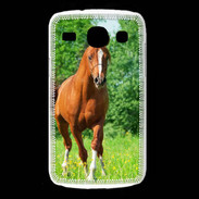 Coque Samsung Galaxy Core Cheval arabe robe marron et blanche