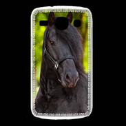 Coque Samsung Galaxy Core Portrait de cheval noir 10