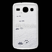 Coque Samsung Galaxy Core Traces de pas d'animal dans la neige