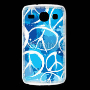 Coque Samsung Galaxy Core Peace and love Bleu