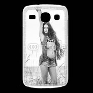 Coque Samsung Galaxy Core Hippie noir et blanc