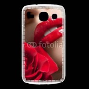 Coque Samsung Galaxy Core Bouche et rose glamour