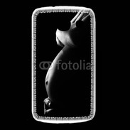 Coque Samsung Galaxy Core Femme enceinte en noir et blanc