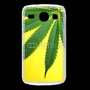 Coque Samsung Galaxy Core Feuille de cannabis sur fond jaune