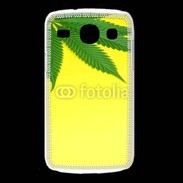 Coque Samsung Galaxy Core Feuille de cannabis sur fond jaune 2