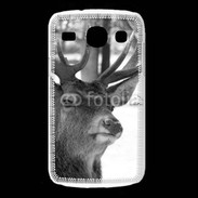 Coque Samsung Galaxy Core Tête de Cerf en noir et blanc