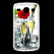 Coque Samsung Galaxy Core Champagne et rose rouge