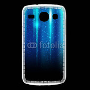 Coque Samsung Galaxy Core Rideau bleu à strass