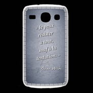 Coque Samsung Galaxy Core Résister Bleu Citation Oscar Wilde