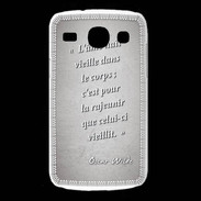Coque Samsung Galaxy Core Ame nait Gris Citation Oscar Wilde