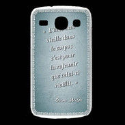 Coque Samsung Galaxy Core Ame nait Turquoise Citation Oscar Wilde