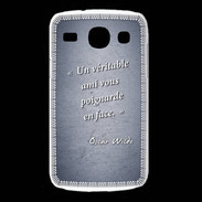 Coque Samsung Galaxy Core Ami poignardée Bleu Citation Oscar Wilde