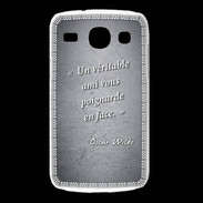 Coque Samsung Galaxy Core Ami poignardée Noir Citation Oscar Wilde