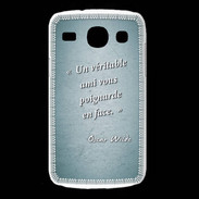 Coque Samsung Galaxy Core Ami poignardée Turquoise Citation Oscar Wilde