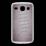 Coque Samsung Galaxy Core Avis gens violet Citation Oscar Wilde