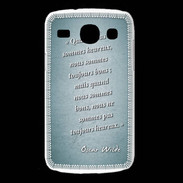 Coque Samsung Galaxy Core Bons heureux Turquoise Citation Oscar Wilde