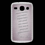 Coque Samsung Galaxy Core Bons heureux Rose Citation Oscar Wilde