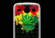 Coque Samsung Galaxy Core Feuille de cannabis et cœur Rasta