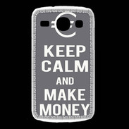 Coque Samsung Galaxy Core Keep Calm Make money Gris