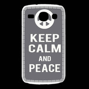 Coque Samsung Galaxy Core Keep Calm Peace Gris