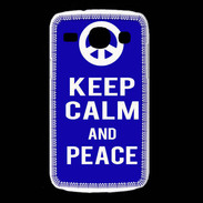 Coque Samsung Galaxy Core Keep Calm Peace Bleu