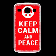 Coque Samsung Galaxy Core Keep Calm Peace Rouge