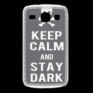 Coque Samsung Galaxy Core Keep Calm Stay dark Gris