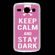 Coque Samsung Galaxy Core Keep Calm Stay dark Rose
