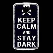 Coque Samsung Galaxy Core Keep Calm Stay dark Noir