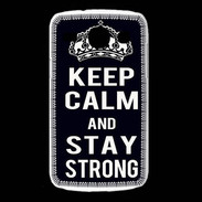 Coque Samsung Galaxy Core Keep Calm Stay strong Noir