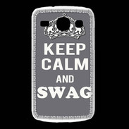 Coque Samsung Galaxy Core Keep Calm Swag Gris