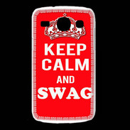 Coque Samsung Galaxy Core Keep Calm Swag Rouge