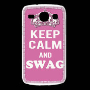 Coque Samsung Galaxy Core Keep Calm Swag Rose