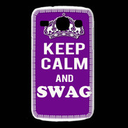 Coque Samsung Galaxy Core Keep Calm Swag Violet