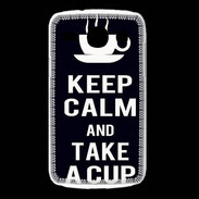 Coque Samsung Galaxy Core Keep Calm Take a cup Noir