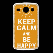 Coque Samsung Galaxy Core Keep Calm Be Happy Orange