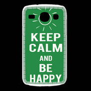Coque Samsung Galaxy Core Keep Calm Be Happy Vert