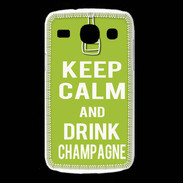 Coque Samsung Galaxy Core Keep Calm Drink champagne Vert pomme