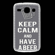 Coque Samsung Galaxy Core Keep Calm Have a beer Gris