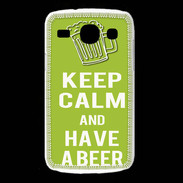 Coque Samsung Galaxy Core Keep Calm Have a beer Vert pomme